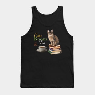 Cats, books and tea Tank Top